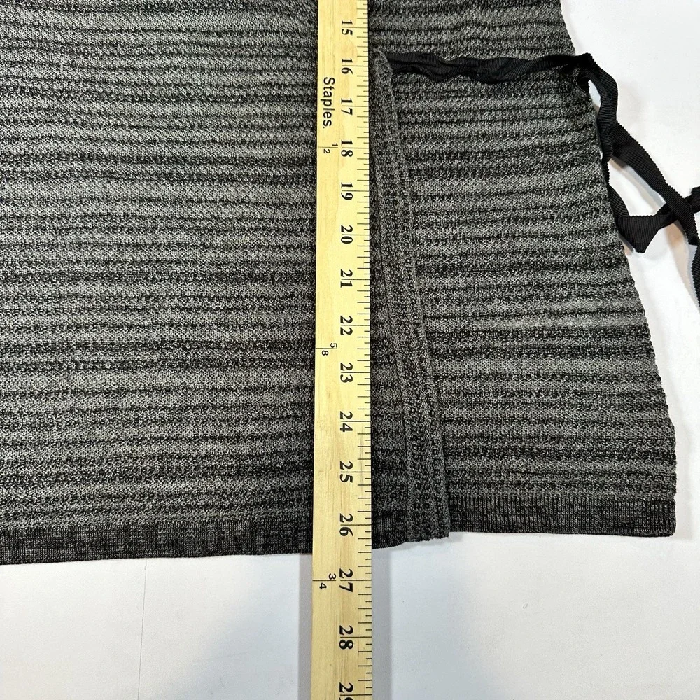 Eileen Fisher Gray Merino Wool Blend Wrap Style Cardigan Top Size‎ S Minimalist